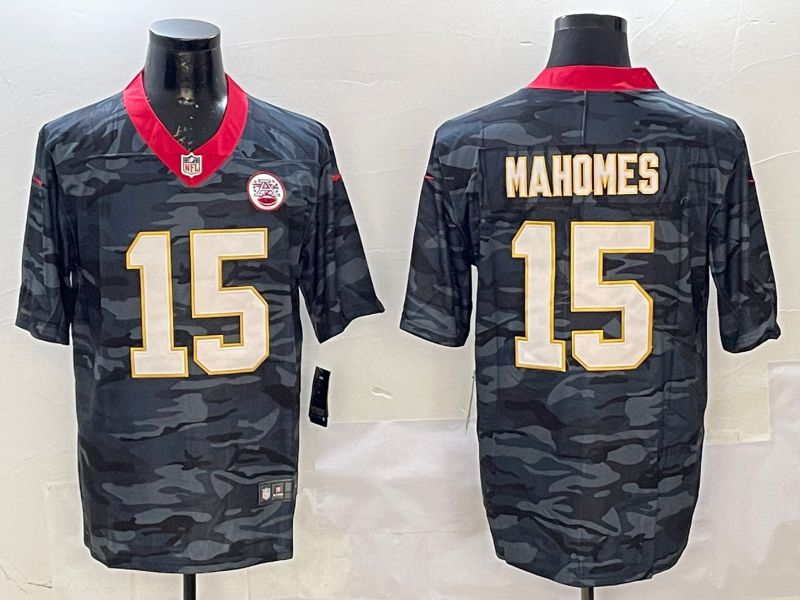 Men Kansas City Chiefs #15 Mahomes Camo National Flag 2025 Nike Limited NFL Jersey style 1